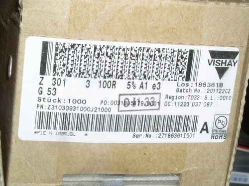 5 MINI 100 OHM 1W MINI Z310 HIGH SURGE Z301-C 3 100R WIRE WOUND RESISTOR USA - Picture 5 of 5
