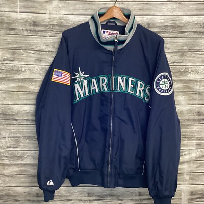 Vintage Seattle Mariners Jacket Mens XL Blue MAJESTIC 9/11 Vintage Seattle Mariners Jacket Mens XL Blue MAJESTIC 9/11