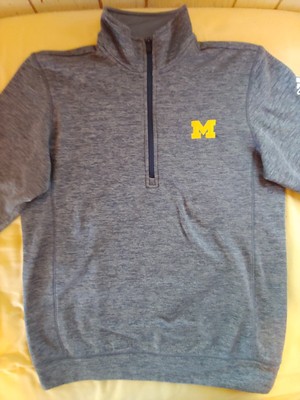 Adidas Michigan Climawarm 1/4 Zip Top Fleece Lined Adult M Heathered Blue (NWOT)
