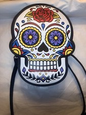 Day of the Dead Mad Engine Sugar Skull Purse Women Crossbody Adjustable Bag