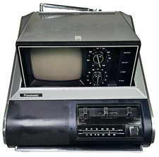 Vintage Panasonic TR-475  Pop up Screen B&W TV With AM/FM Radio from Mid 70's