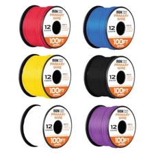 Iron Forge Cable 12 Gauge Primary Automotive Wire - 6 Roll  Assorted Colors 