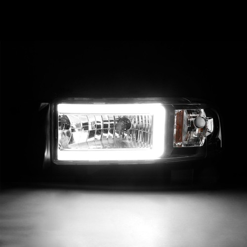 94-01 Dodge RAM 1500 2500 3500 1pc Style Headlight Corner Chrome Clear C DRL LED - Picture 2 of 4