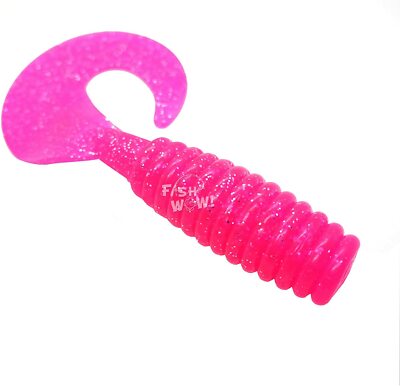 Fish WOW! Fat Perch Grub 10'' (with curly tail extended) Fishing Soft Lures Baits