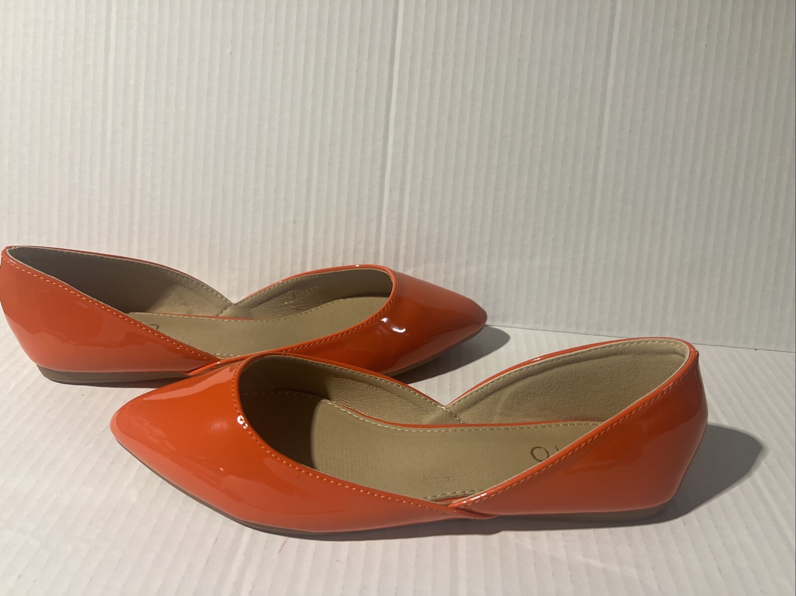 Ollio Slip On Flats Women’s 6 Shoes Patent Rust Orange | eBay