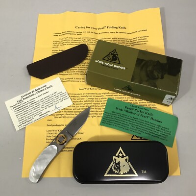LONE WOLF NO.1 OF 250 LIMITED EDITION 15500 PAUL POCKET KNIFE - MOTHER OF PEARL