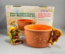 2002 Cherished Teddies Members Club Tristan You'll Grow To Love Figure & Pot New