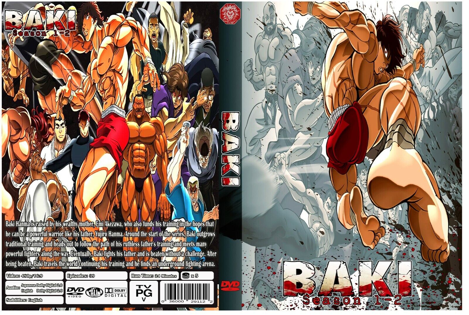 DVD Anime BAKI Complete Series Season 1-2 (Vol. 1-39 End) English