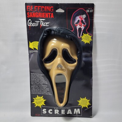 Scream Ghost Face Bleeding Sangrienta Halloween Mask Rare Spanish Version SEALED