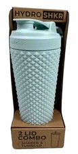 Combo agitador y vaso HYDRO SHKR de 2 tapas con pajita NUEVO 24 oz