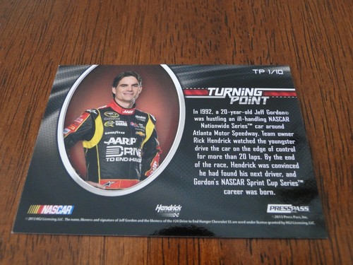 2013 Press Pass Ignite Turning Point Jeff Gordon Card #TP1 - Picture 2 of 2
