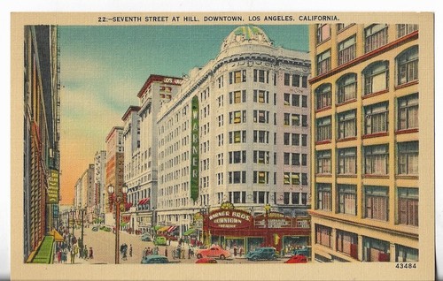 Vintage Postkarte - Seventh Street at Hill, Downtown - Los Angeles, Kalifornien - Bild 1 von 2