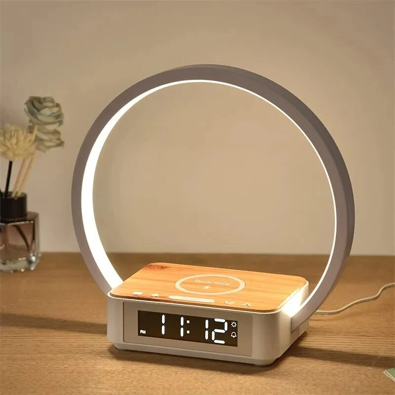 3 in 1 Wireless Phone Charging Touch lamp with Alarm Clock