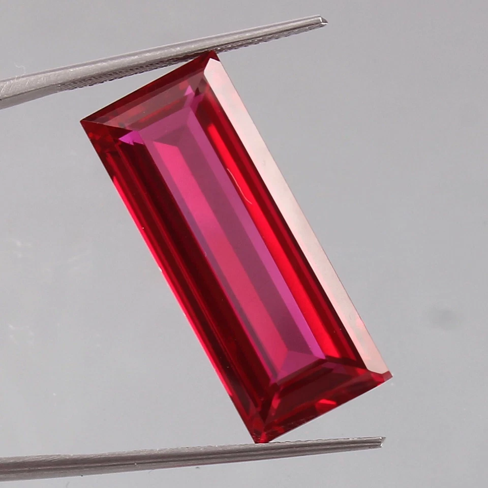 Natural Flawless Mozambique Blood Red Ruby Baguette Cut Loose Gemstone 28x12 mm - Image 3 of 4