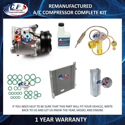 A/C Compressor & Condenser Component Kit Fits Honda Civic 1996-2000 1.6L 77560