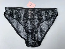 BOUX AVENUE Underwear Size 8 Black Grey Abstract Spot Mesh Briefs Knickers