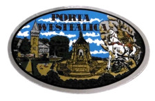 Souvenir-Aufkleber Porta Westfalica Kaiser Wilhelm Denkmal Wittekindsburg 80er