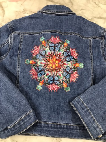 Disney Encanto Decorate Kids Denim Jacket Size M 7/8 PRECIOUS EMBLEM - Picture 7 of 7