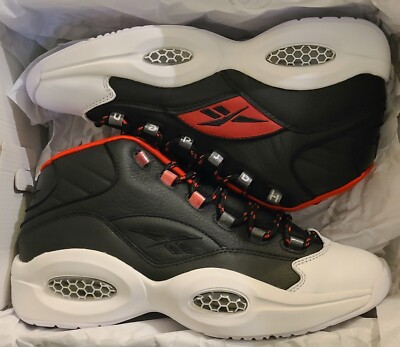 REEBOK QUESTION MID JAMES HARDEN ALLEN IVERSON BLACK RED WHITE