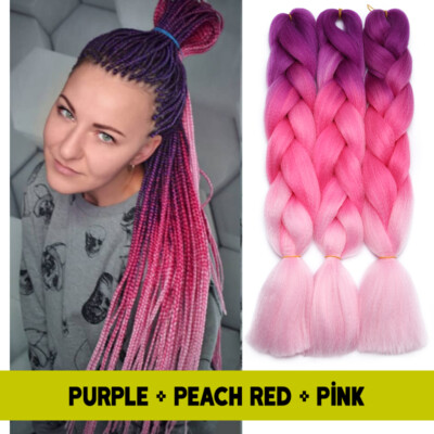 Afro Jumbo Handmade Braid Hair Flechten Zopf Haar Strähnen Haarverlängerung DE
