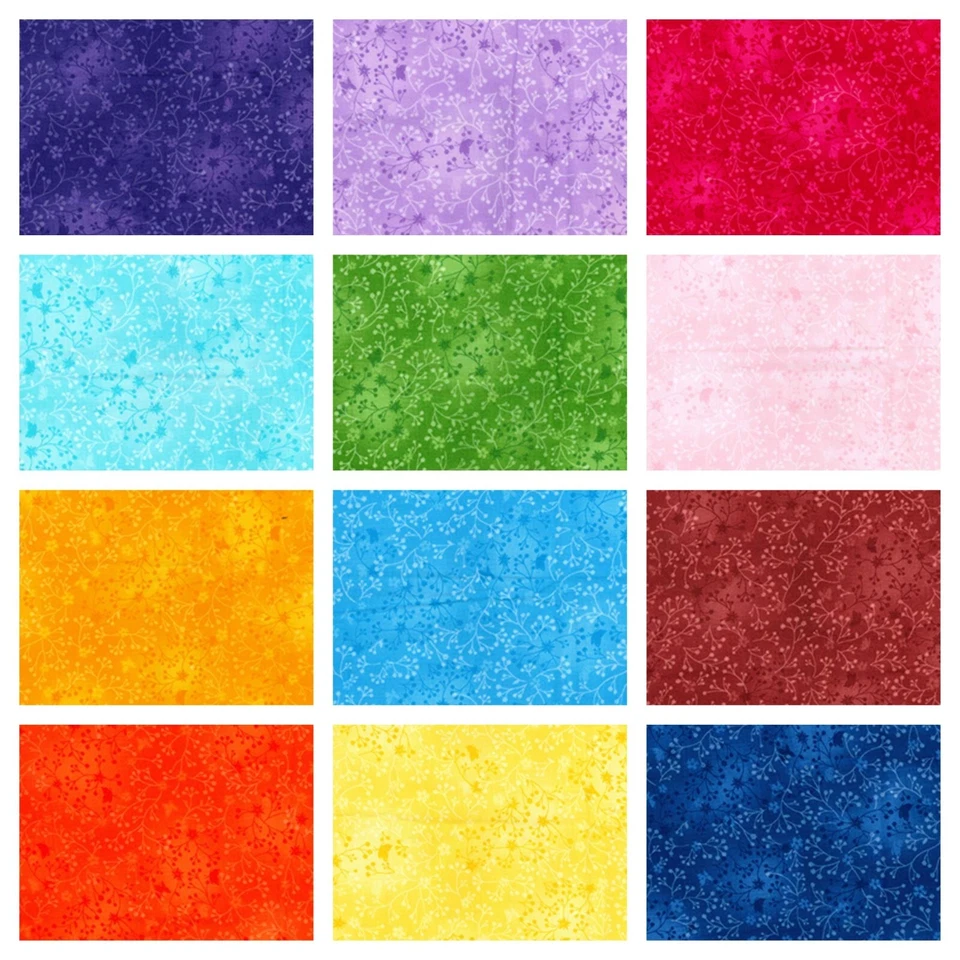 John Louden Flutter 100% Cotton Quilting Fabric, Foliage and Butterfly Blenders