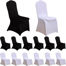 1-100x Chair Covers Dining Spandex Slip Seat Cover Wedding Flat Anniversary UK