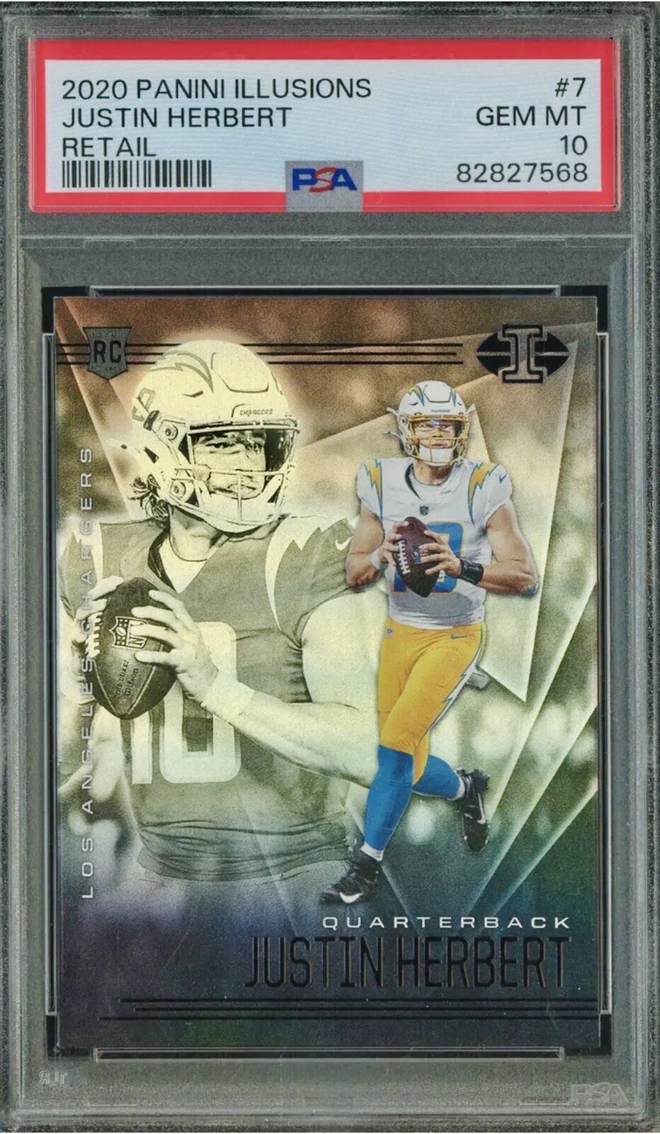 2020 Panini Illusions Retail #7 Justin Herbert NFL Rookie RC PSA 10 Gem Mint