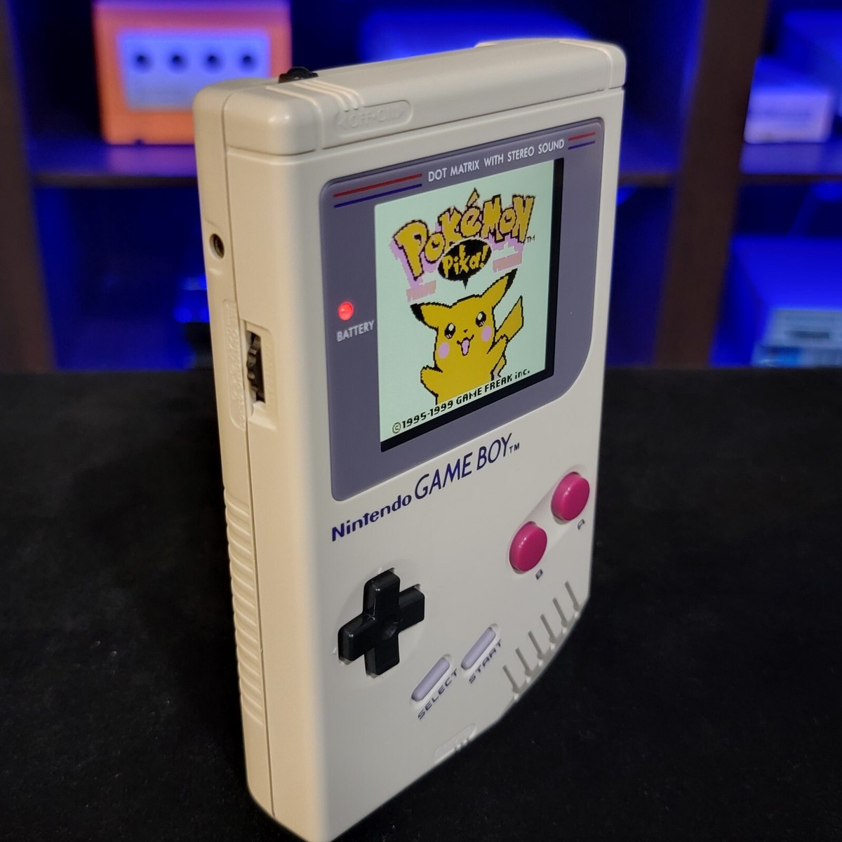 Grey Nintendo Classic Game Boy DMG With Upgraded Backlit IPS LCD