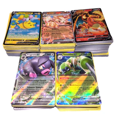 Pokemon Karten Sammlung 100 mit V EX Karte und seltenen Glitzer Holo Original DE