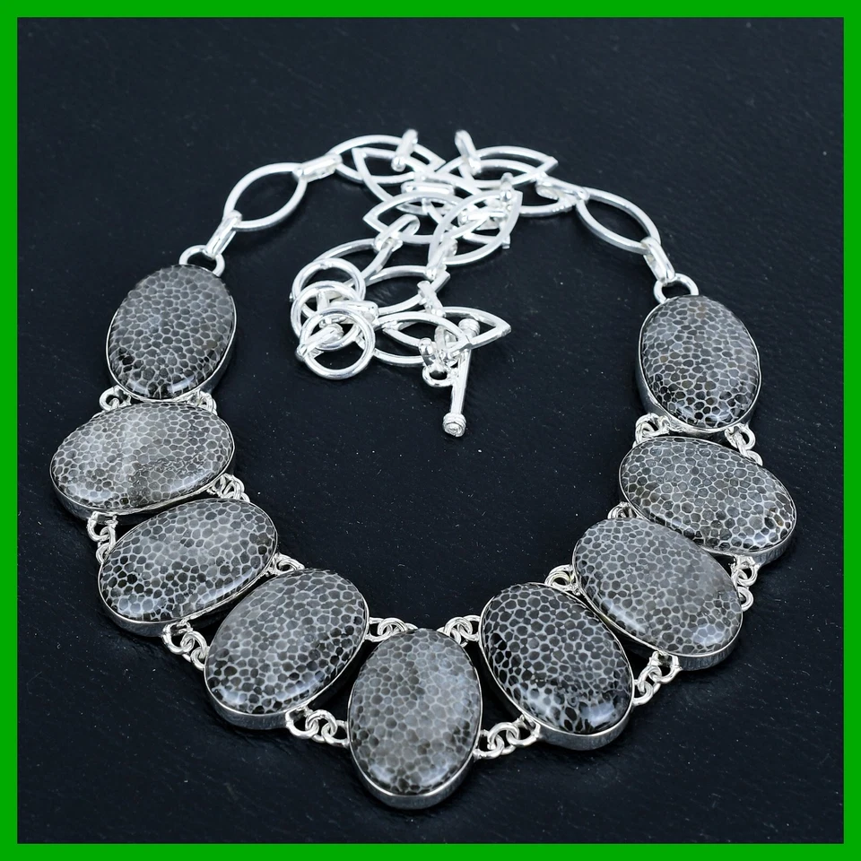 Venda Dia das Mães Prata Esterlina Arraia Coral Pedra Preciosa Moldura Colar Corrente - Imagem 2 de 4