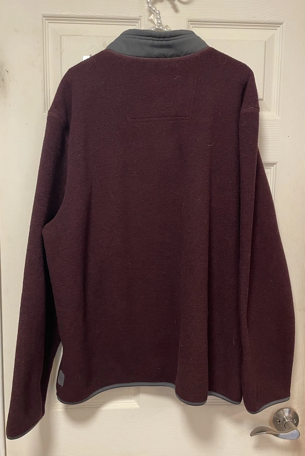 GH Bass And Co Mens XXL Pullover Fleece 3 Button Front Soft Long Sleeve Burgundy - product detail image 3
