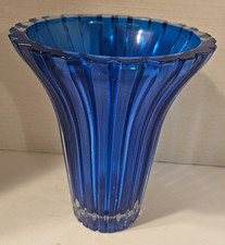 Vintage Studio Nova Cased Glass Ribbed Cobalt...