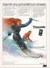 3M Thinsulate Vintage Magazine Ad Skiing Winter Sports Print 1982