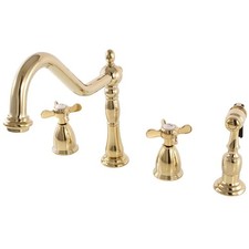 Kingston Brass KB1792BEXBS Widespread Kitchen Faucet with Brass Sprayer