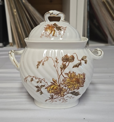 Antique 1890's Limoges Sm Lidded Tureen Oscar Gutherz Rare Excellent Condition