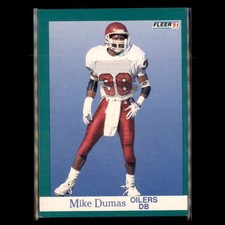 Mike Dumas Rookie #422 1991 Fleer Houston Oilers Football Card NFL. rookie card picture