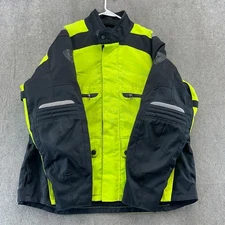 Rev'it Jacket Mens 2XL Neon Green Hi Vis Full Zip Padded Motorcycle Body Armor