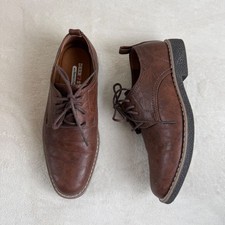 Deer Stags Boys Brown Simulated Leather Oxford Dress Shoes Size 4 Formal Party