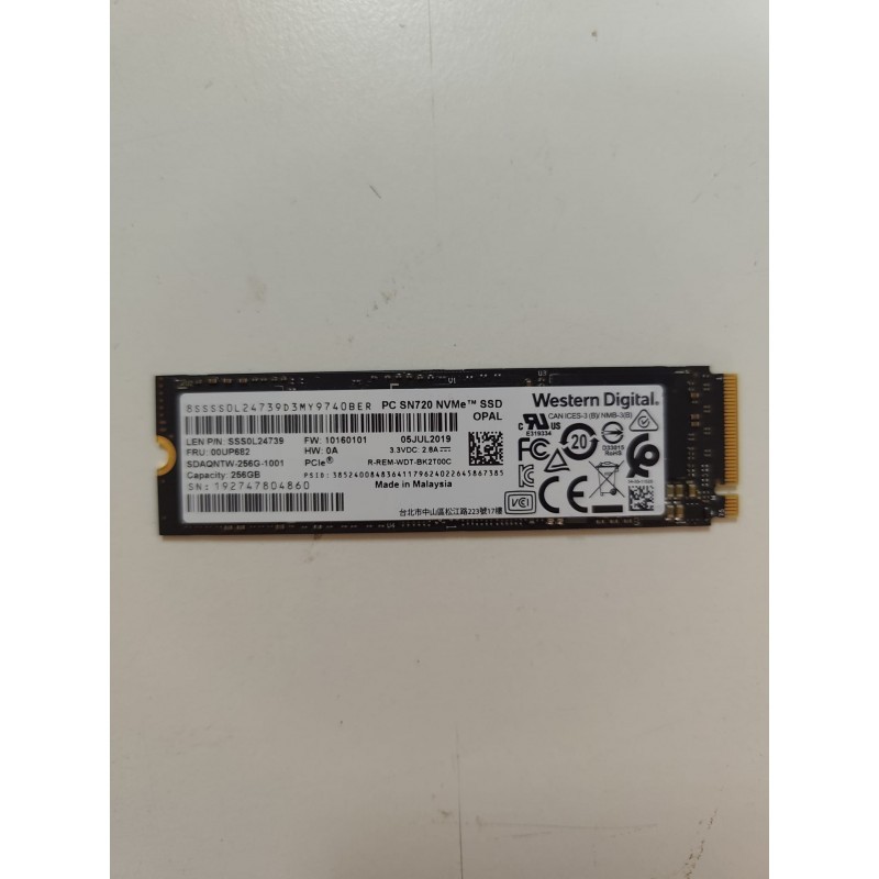 SSD WESTERN DIGITAL SN720 NVMe da 256 GB USATO