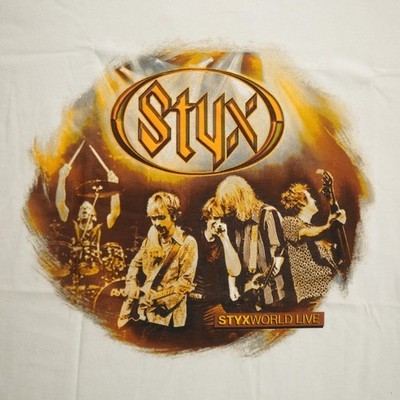 Vintage Styx World Live Northern Exposure Tour Shirt Mens XL White 2002 Band