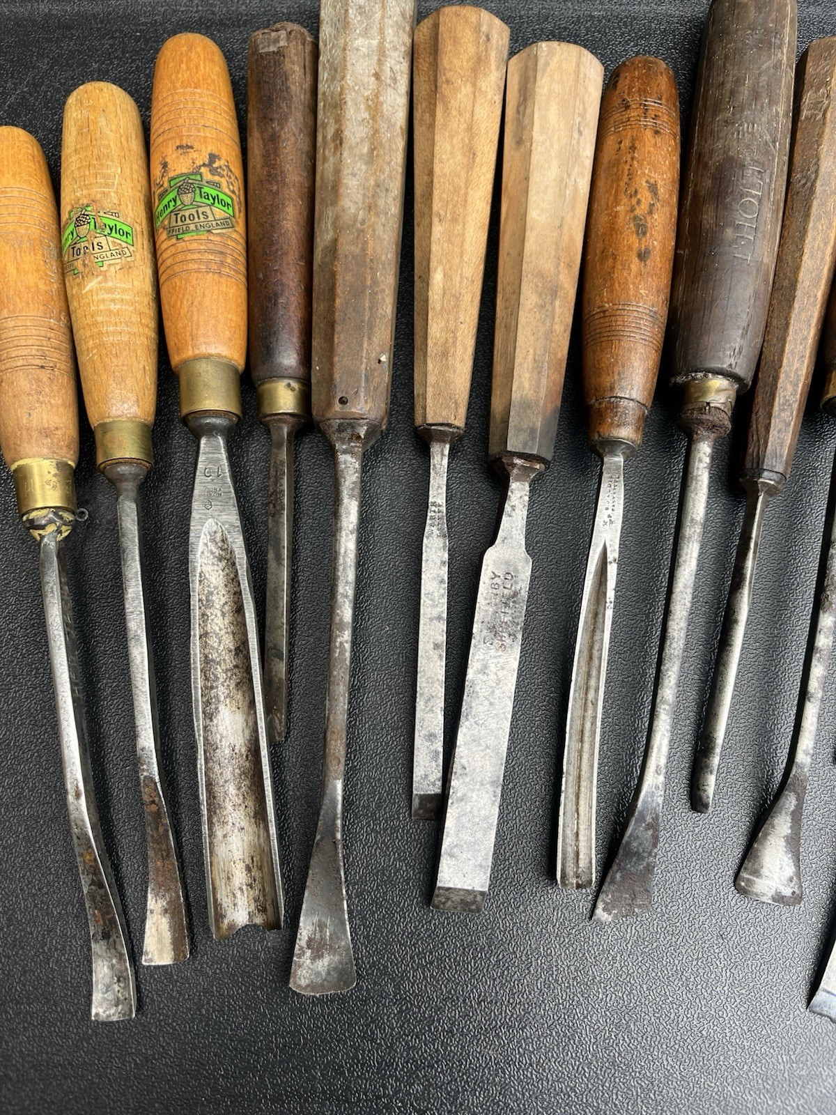 Job Lot 13 Wood Carving Chisels Gouges Spoon Henry Taylor Addis Etc Need Clean