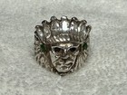 Vintage Sterling Silver Indian Chief Feather Headress CZ Ring Size 9.5 — photo 3