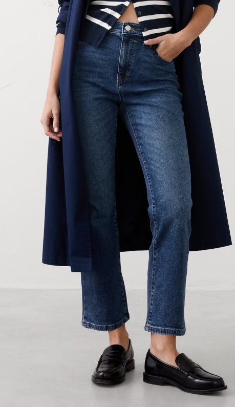 NWT Banana Republic Bootcut High-Rise Cropped Jean 32/14  Dark Wash
