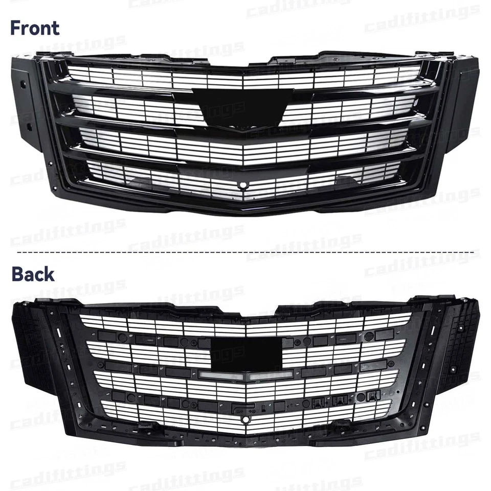 For 2015-2020 Cadillac Escalade Front Upper Grille Hood Molding Fog Light Trims - Image 4 of 4