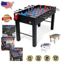 48 Inch Foosball Table: Durable Wood, 4 Player Game, Home Arcade