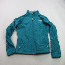 The North Face Women's Teal TNF Apex Full Zip Softshell Jacket Activewear