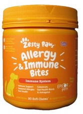 Zesty Paws Allergy Immune Bites Supplement for Dogs 90 Chews Best Y 04/2027