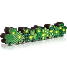St. Patricks Day Shamrock Decor Table Centerpieces Wooden Shamrock Sign Decor...