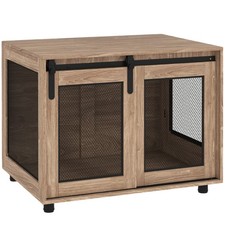 PawHut Dog Crate Furniture w/ Sliding Door, for Medium Dogs, Brown