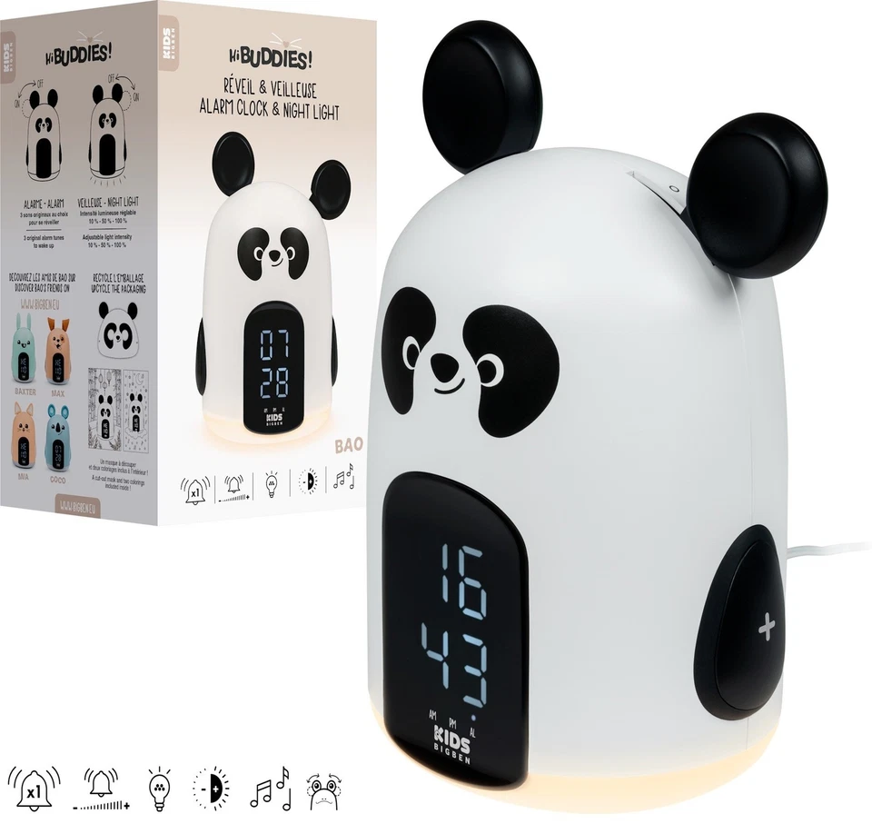 BIGBEN KIDS PANDA LUCE NOTTURNA E SVEGLIA PER BAMBINI INTERATTIVA PER CAMERETTA